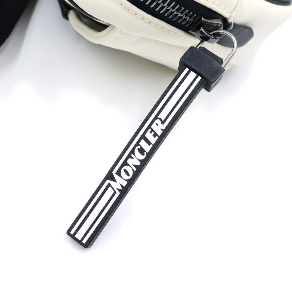 Moncler Waist Back Belt Bag Logo White Black — view 7