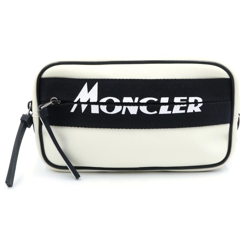 Moncler Waist Back Belt Bag Logo White Black