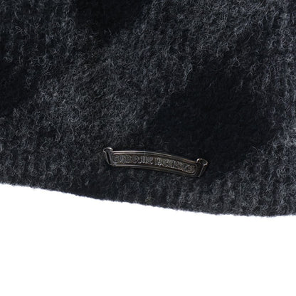 Chrome Hearts BS Flare Button Check Wool Poncho Cloak Gray Black — view 6