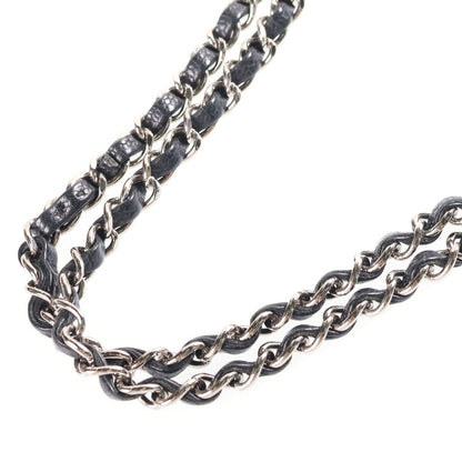 Chanel 25 Double Flap Chain Shoulder Bag Black Caviar Leather Silver — view 7