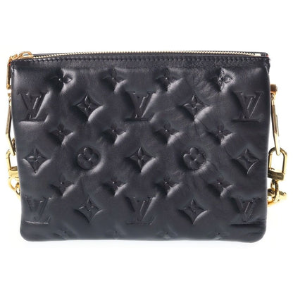 Louis Vuitton Embossed Cousin BB Chain Handbag Black Leather Gold