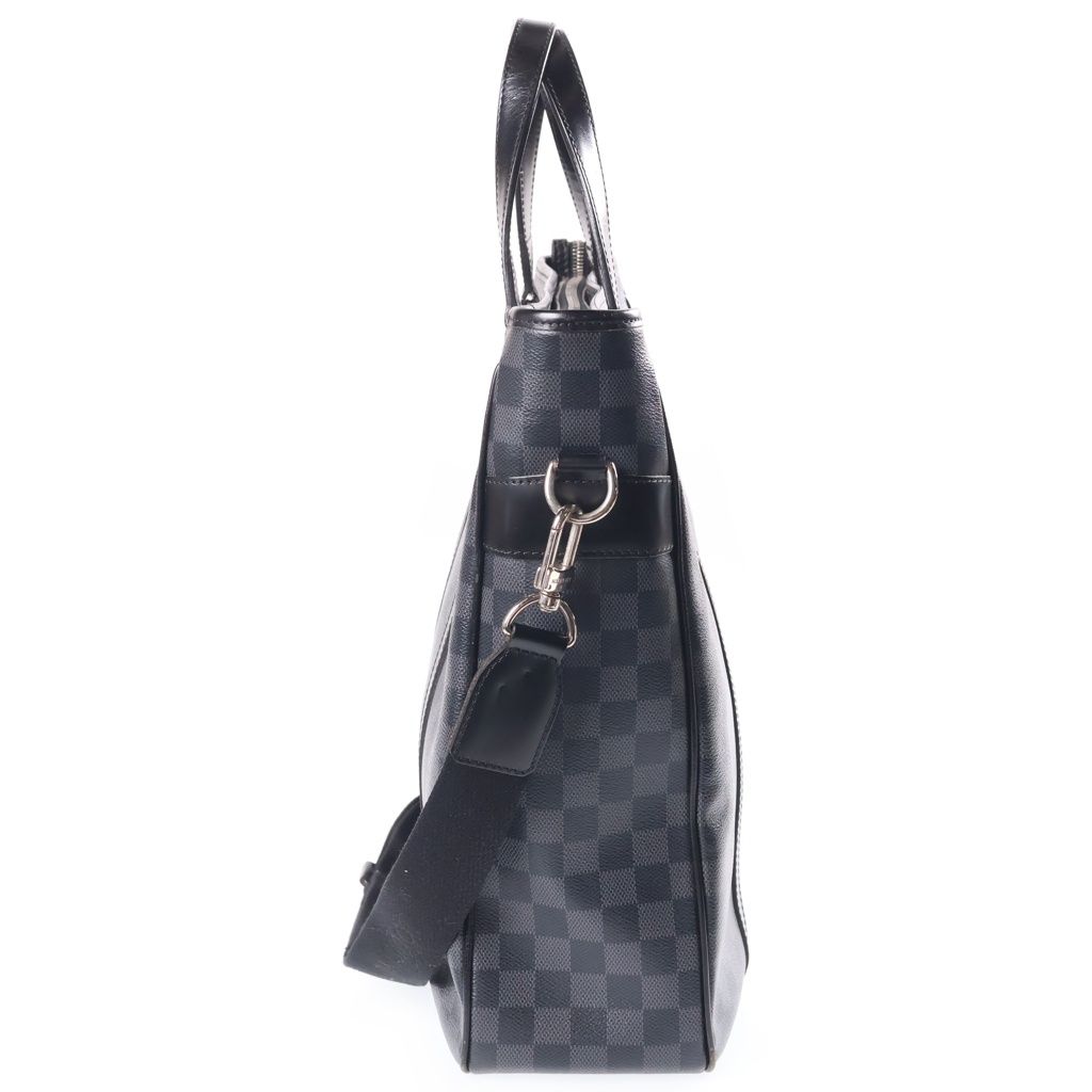 Louis Vuitton Damier Graphite Tadao Tote Shoulder Bag Black Leather — view 3