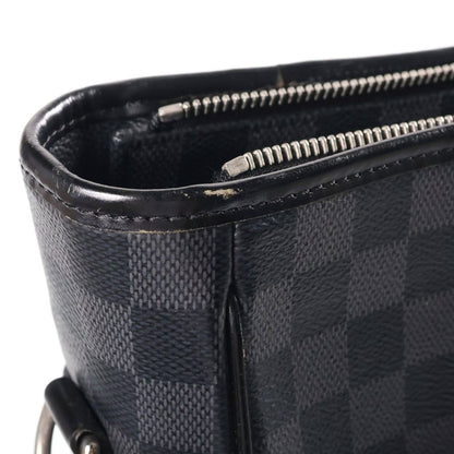 Louis Vuitton Damier Graphite Tadao Tote Shoulder Bag Black Leather — view 7