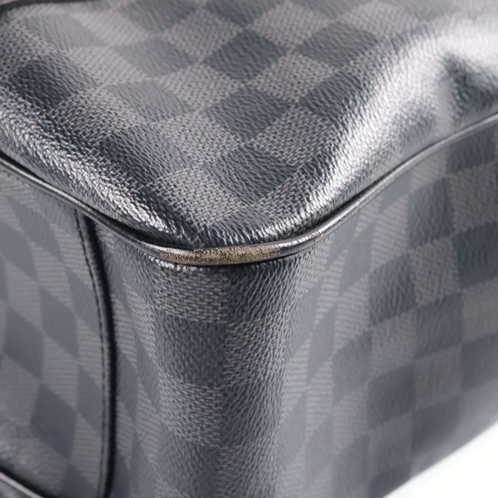 Louis Vuitton Damier Graphite Tadao Tote Shoulder Bag Black Leather — view 6