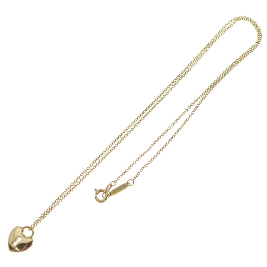 Tiffany & Co 18k Yellow Gold Heart Lock Chain Necklace — view 2