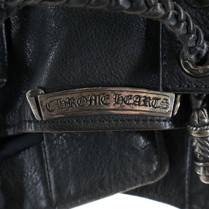 Chrome Hearts Floral Button Collarless Leather Jacket Brown — view 7