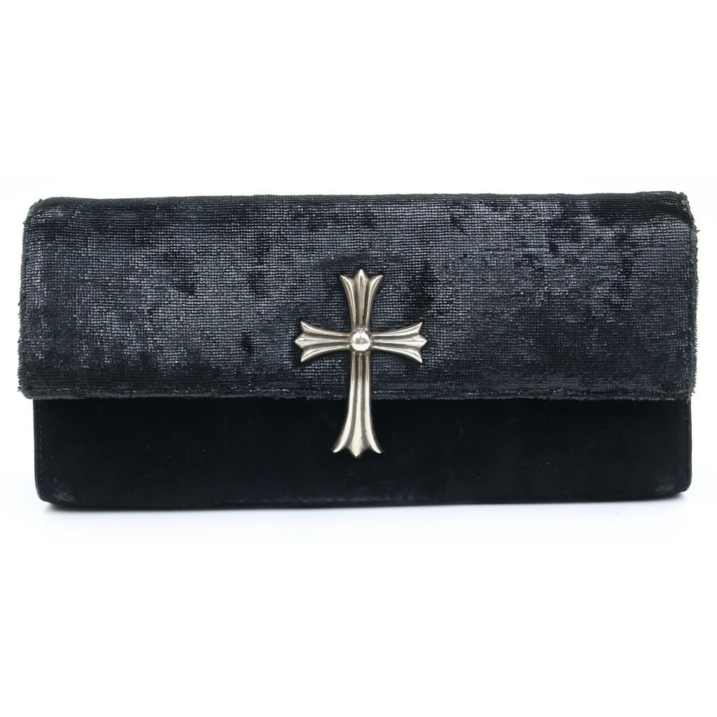 Chrome Hearts Dinner LG CH Cross Cannes Limited Large CH Suede Leather Clutch