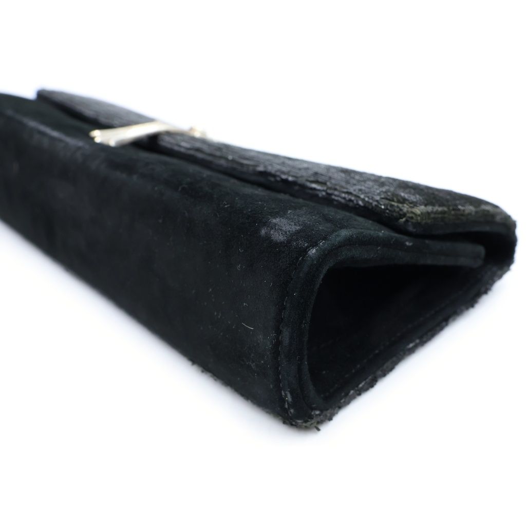 Chrome Hearts Dinner LG CH Cross Cannes Limited Large CH Suede Leather Clutch — view 5