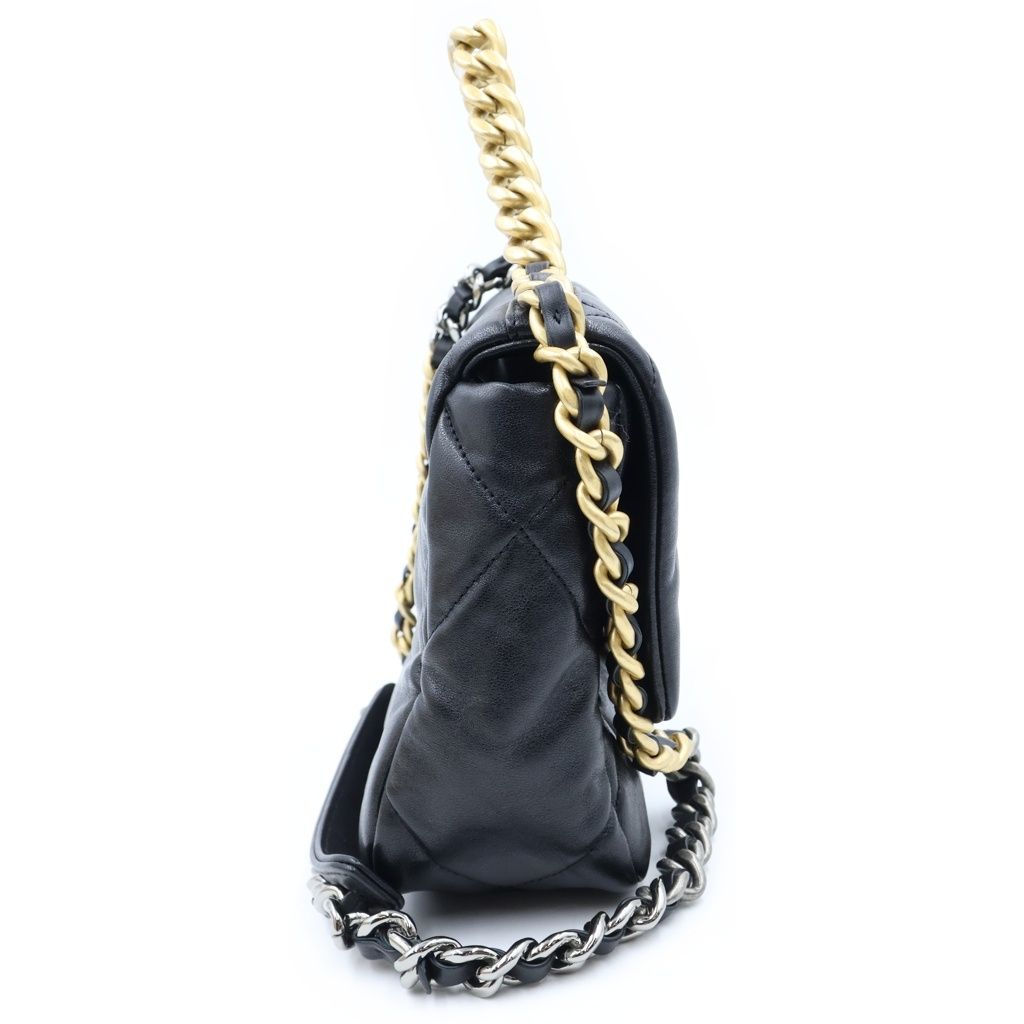 Chanel 19 Quilted CC Logo Shinylambskin 2-Way Chain Shoulder Bag — view 3