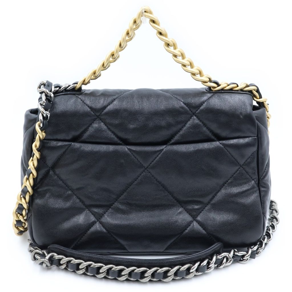 Chanel 19 Quilted CC Logo Shinylambskin 2-Way Chain Shoulder Bag — view 2