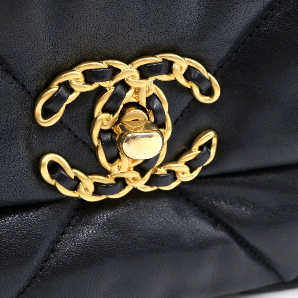 Chanel 19 Quilted CC Logo Shinylambskin 2-Way Chain Shoulder Bag — view 6