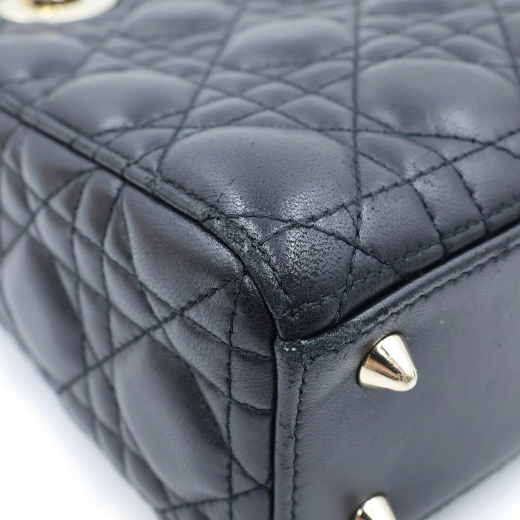 Dior My Cannage 2-Way Shoulder Bag Black Lambskin — view 5