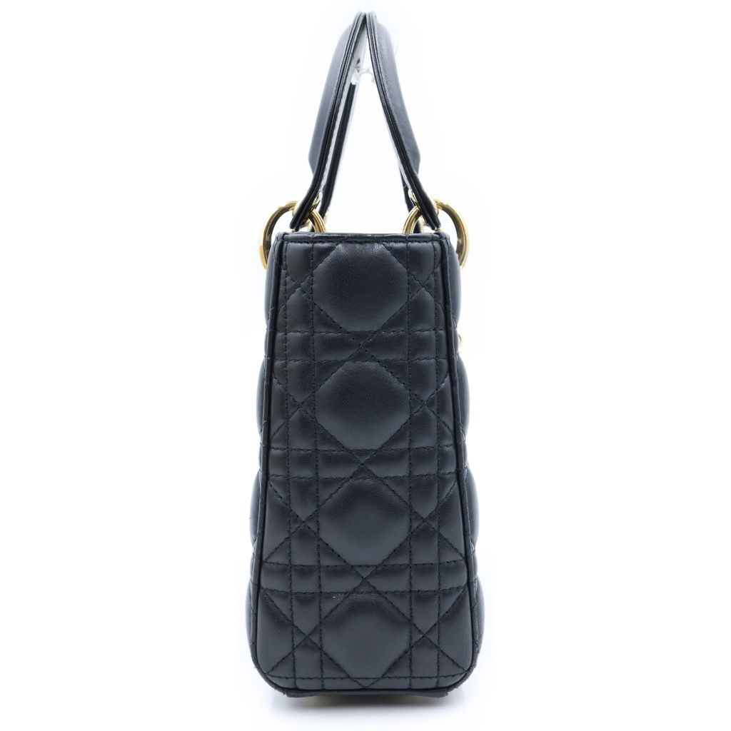 Dior My Cannage 2-Way Shoulder Bag Black Lambskin — view 3