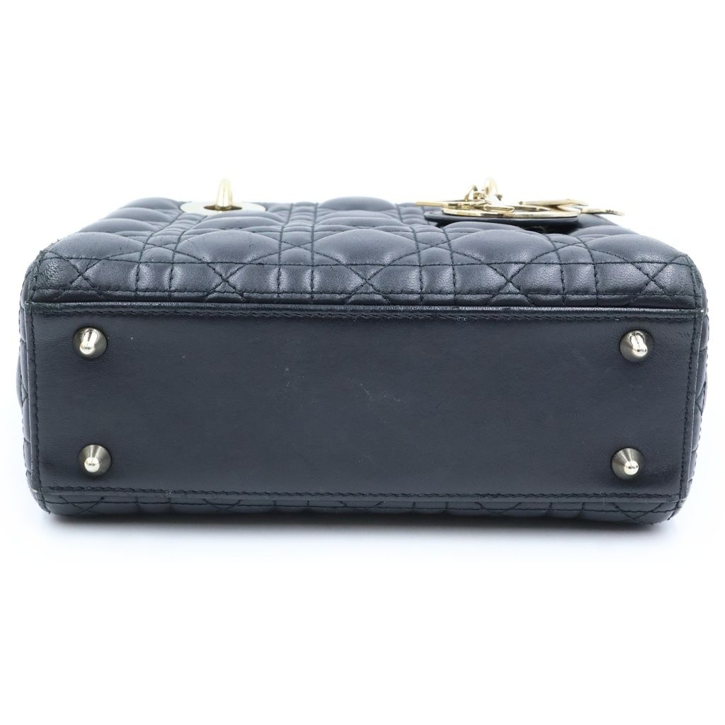 Dior My Cannage 2-Way Shoulder Bag Black Lambskin — view 4
