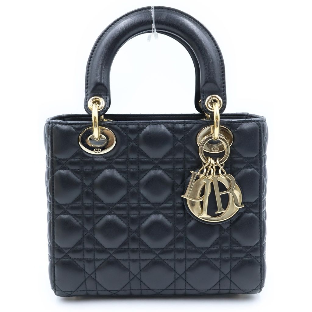 Dior My Cannage 2-Way Shoulder Bag Black Lambskin