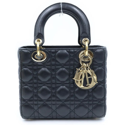 Dior My Cannage 2-Way Shoulder Bag Black Lambskin
