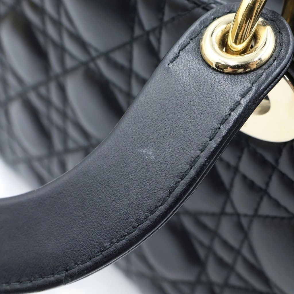 Dior My Cannage 2-Way Shoulder Bag Black Lambskin — view 8