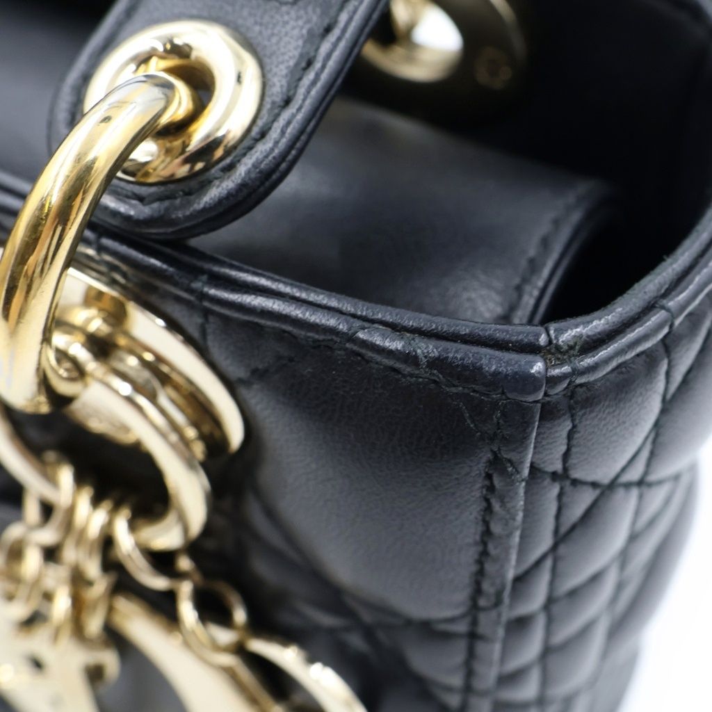 Dior My Cannage 2-Way Shoulder Bag Black Lambskin — view 7