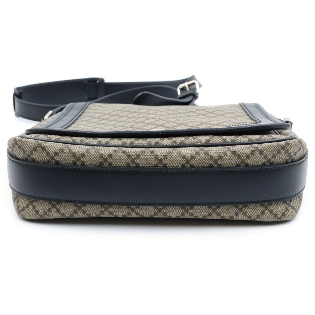 Gucci Diamante Leather Shoulder Bag Black Brown — view 4