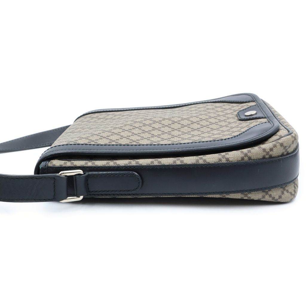 Gucci Diamante Leather Shoulder Bag Black Brown — view 3