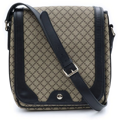 Gucci Diamante Leather Shoulder Bag Black Brown