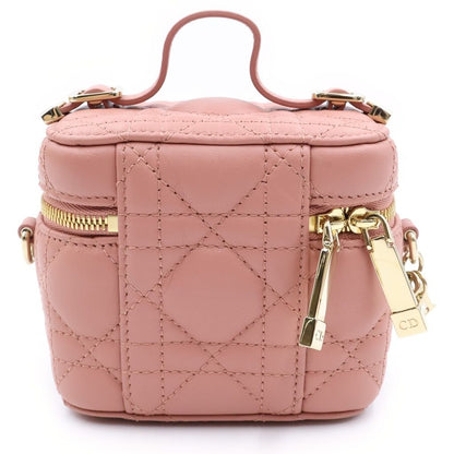 Dior Vanity Shoulder Bag Mini Pink Leather Gold — view 2