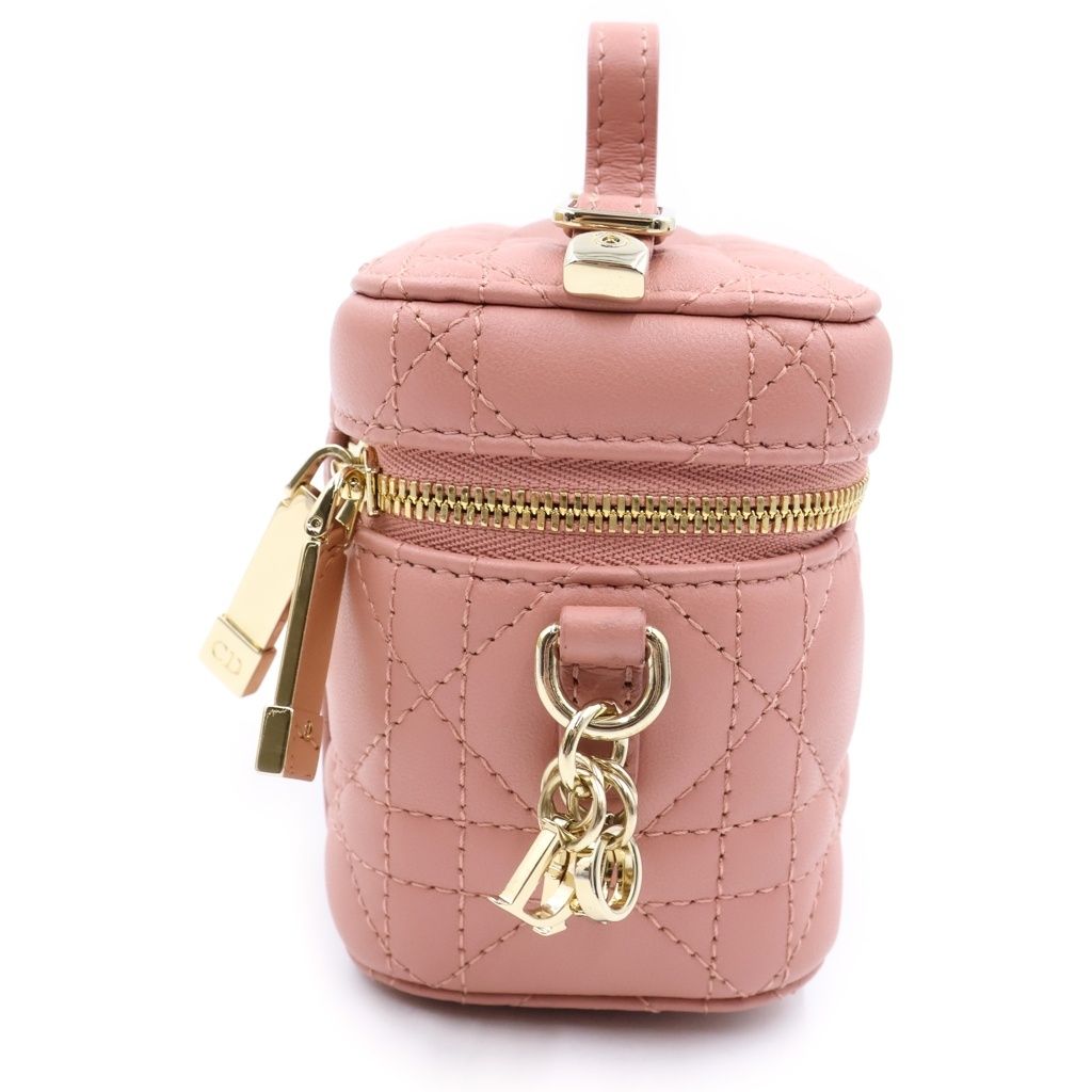 Dior Vanity Shoulder Bag Mini Pink Leather Gold — view 3