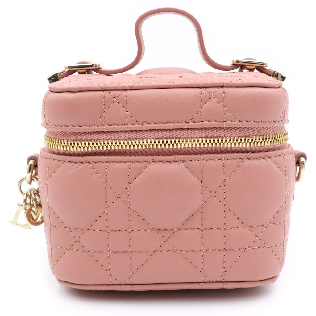 Dior Vanity Shoulder Bag Mini Pink Leather Gold