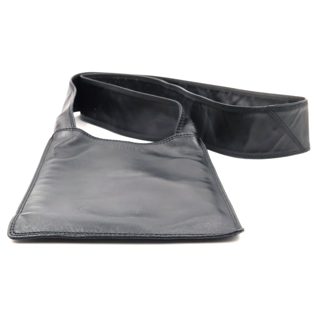 Chanel Back Black Lambskin All Leather Shoulder Bag — view 4