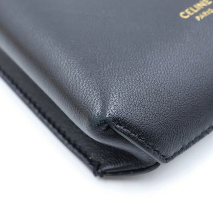 Celine Logo Phone Pouch Black Lambskin — view 6