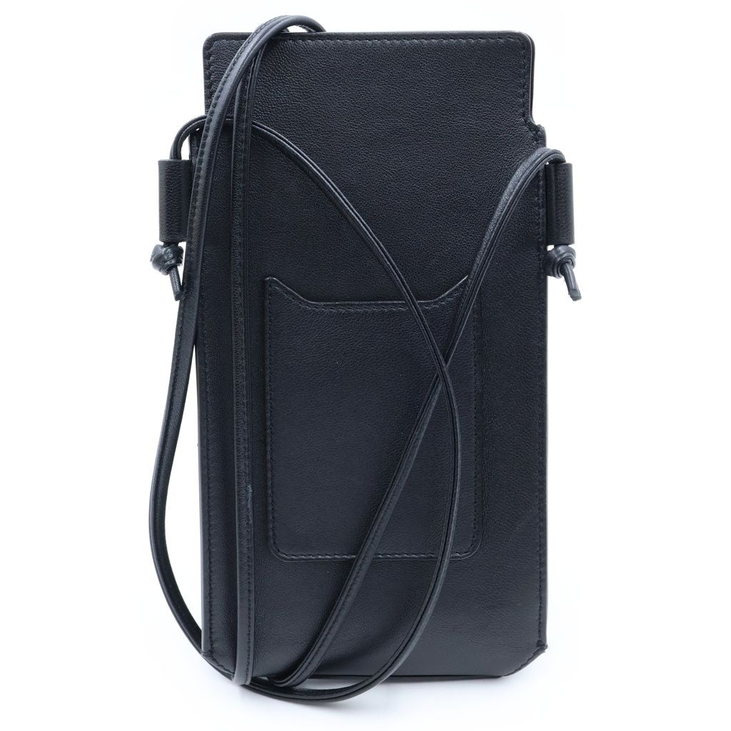 Celine Logo Phone Pouch Black Lambskin — view 2