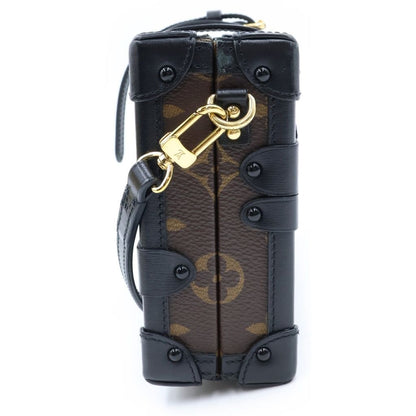 Louis Vuitton Monogram Petite Shoulder Bag Trunk Brown Black Leather — view 3