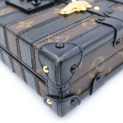Louis Vuitton Monogram Petite Shoulder Bag Trunk Brown Black Leather — view 5
