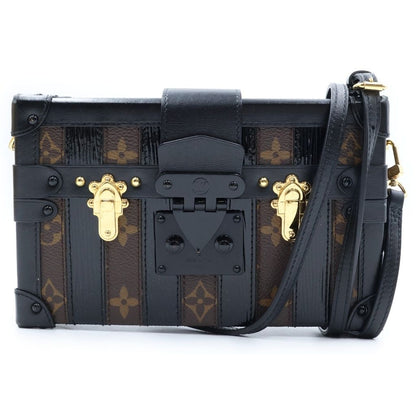 Louis Vuitton Monogram Petite Shoulder Bag Trunk Brown Black Leather