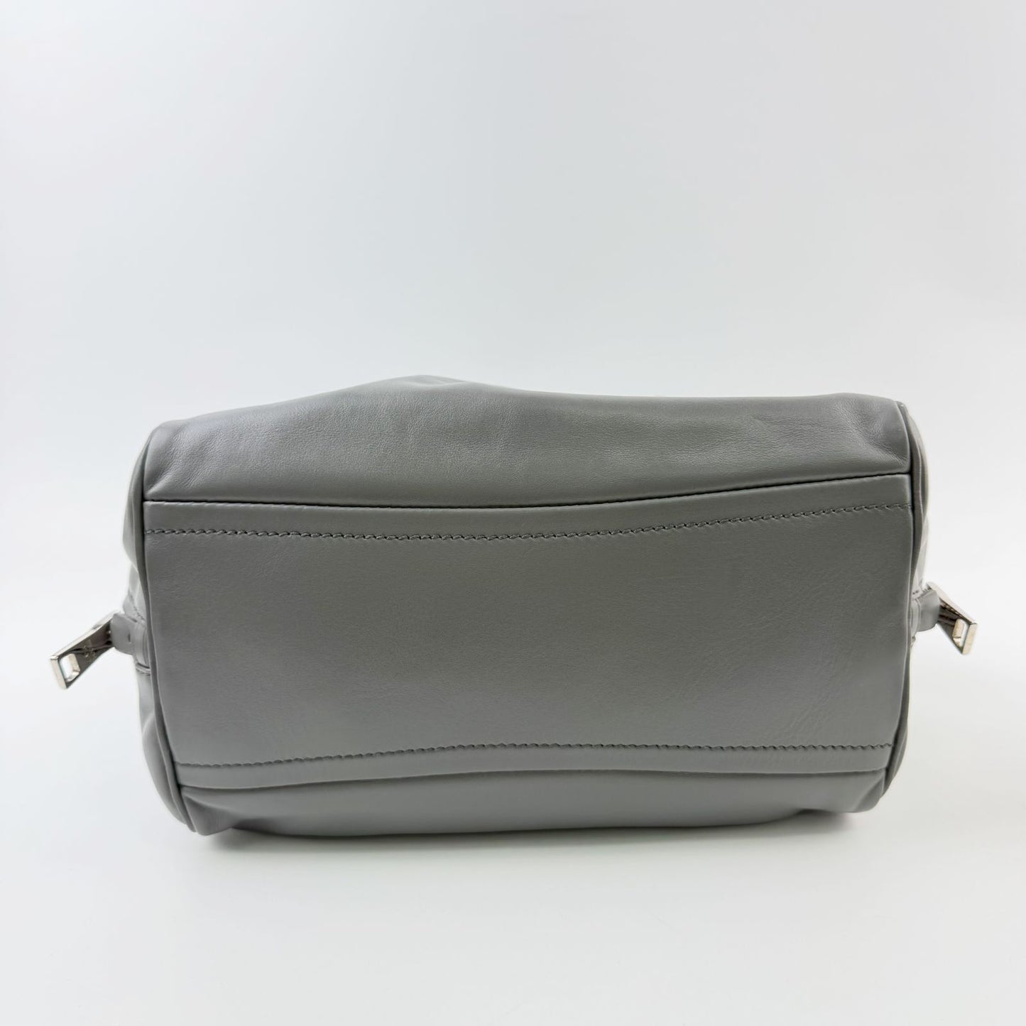 Prada Inside Soft Calfskin 2-Way Shoulder Bag Leather Gray Lime Green Silver — view 8