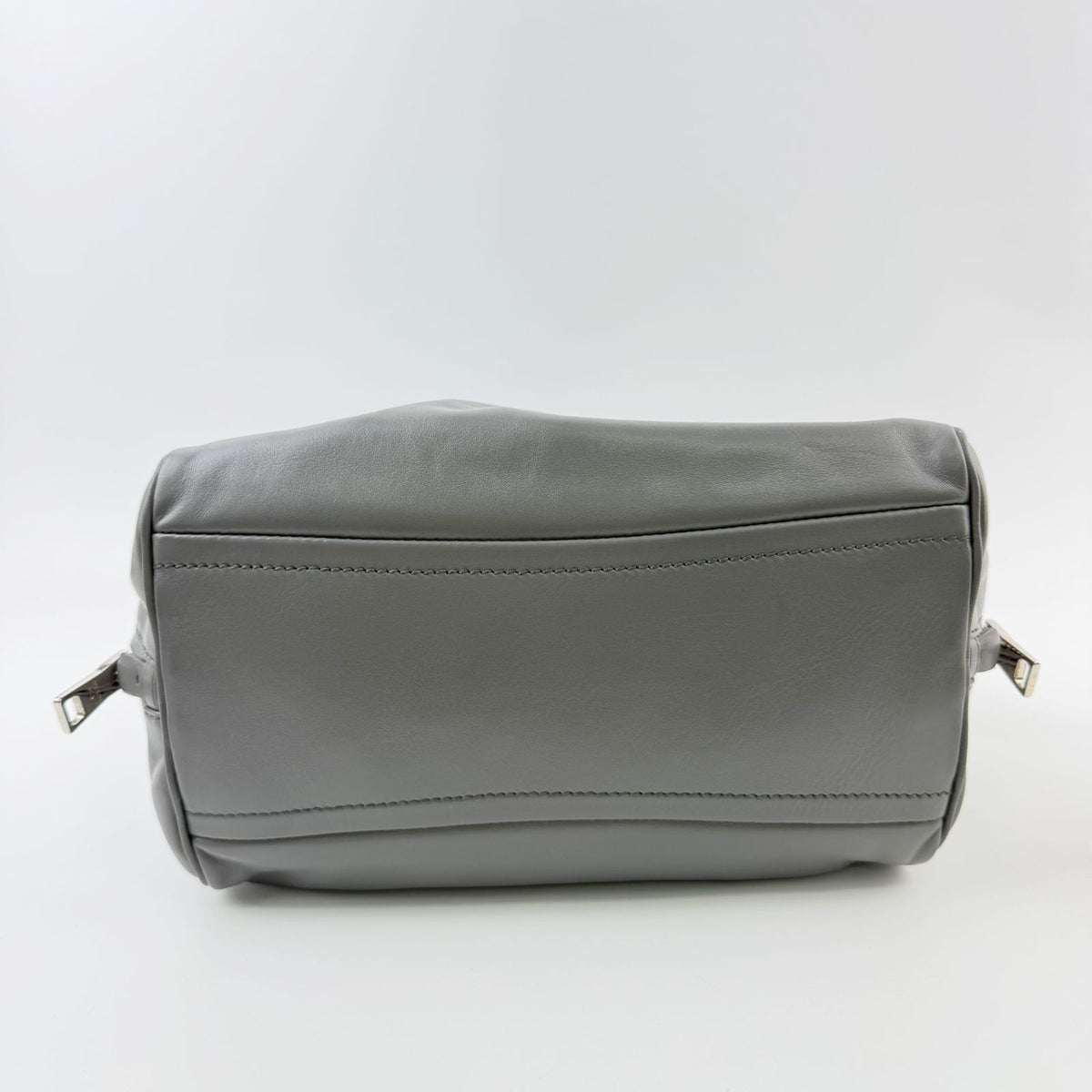 Prada Inside Soft Calfskin 2-Way Shoulder Bag Leather Gray Lime Green Silver — view 8