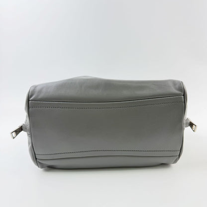 Prada Inside Soft Calfskin 2-Way Shoulder Bag Leather Gray Lime Green Silver — view 8