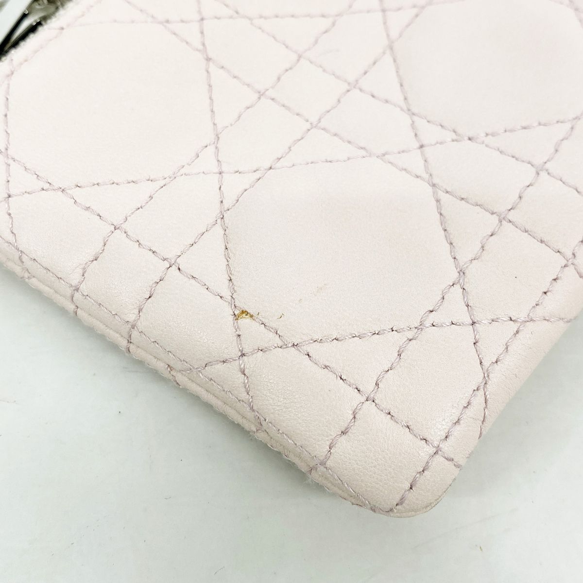 Dior Pouch Cannage Leather Pink Silver — view 8