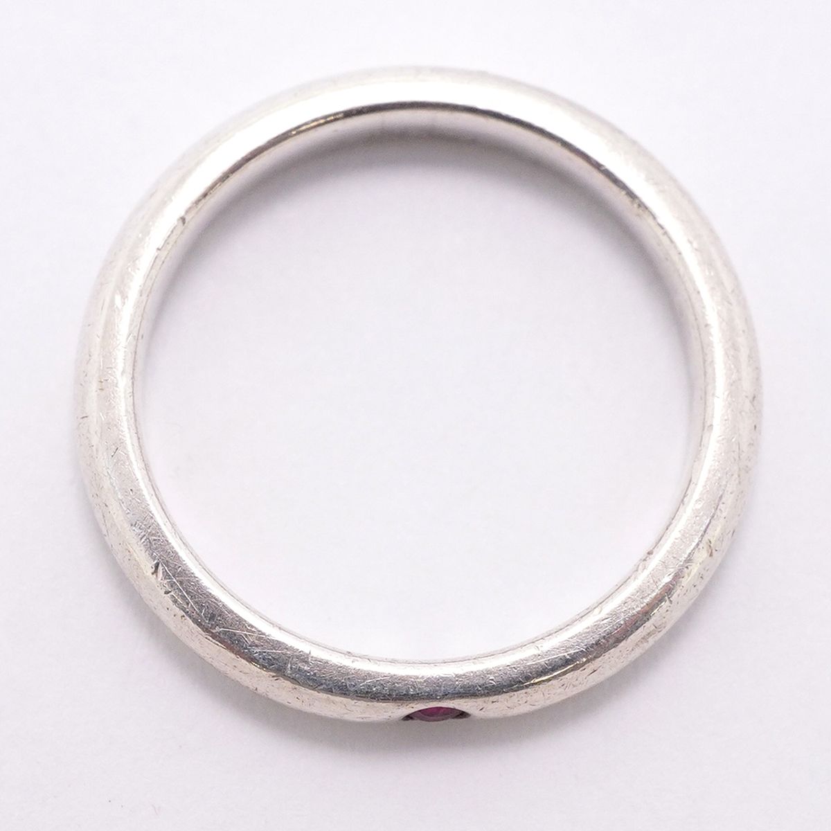 Tiffany & Co Ring Stacking Band 925 Sterling Silver Ruby — view 3