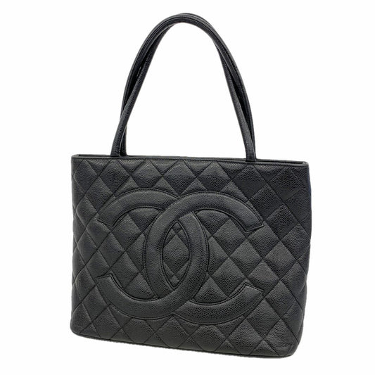 Chanel Tote Reissue Caviar Leather Black Silver