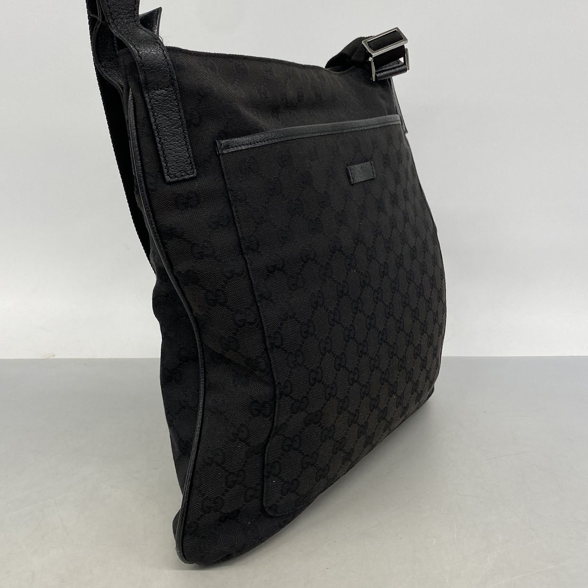 Gucci Shoulder Bag GG Canvas Black Silver — view 2