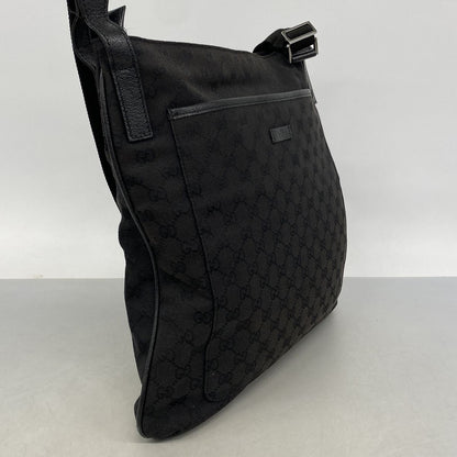 Gucci Shoulder Bag GG Canvas Black Silver — view 2