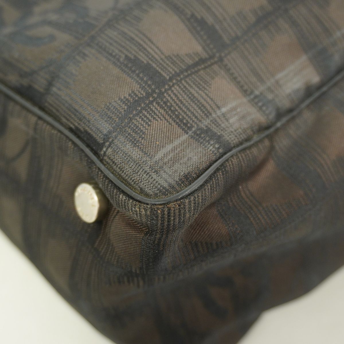 Chanel Tote New Travel Nylon Brown Black Silver — view 6