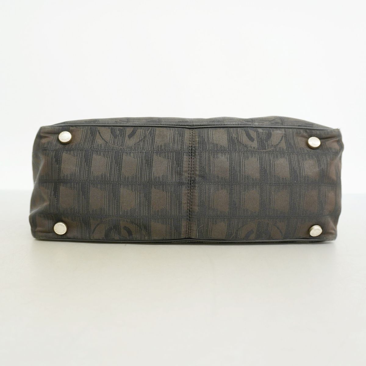 Chanel Tote New Travel Nylon Brown Black Silver — view 3