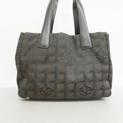 Chanel Tote New Travel Nylon Brown Black Silver — view 8