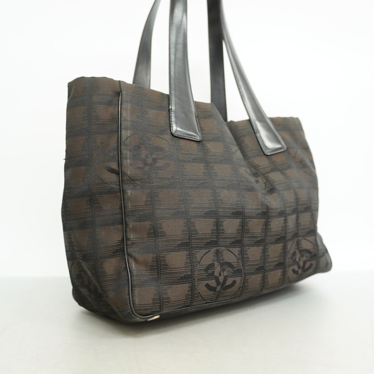Chanel Tote New Travel Nylon Brown Black Silver — view 2