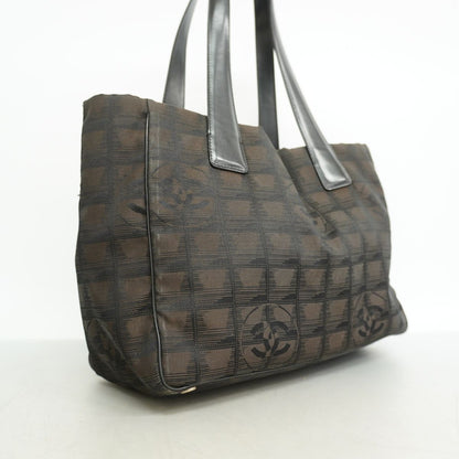 Chanel Tote New Travel Nylon Brown Black Silver — view 2