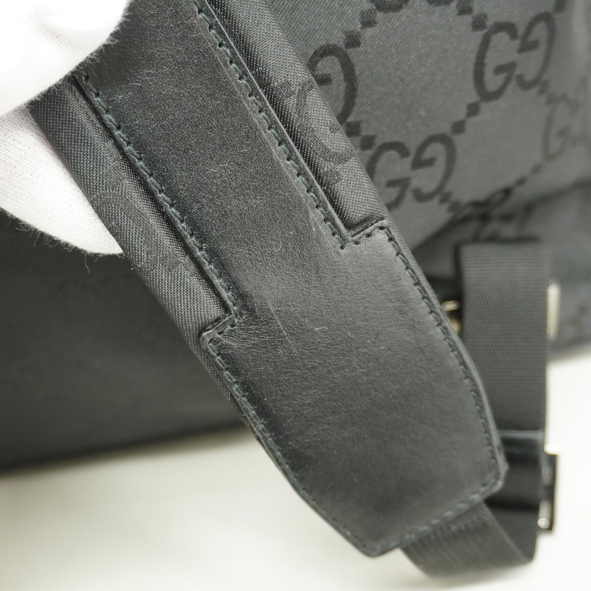 Gucci Backpack GG Supreme Nylon Black Silver — view 7