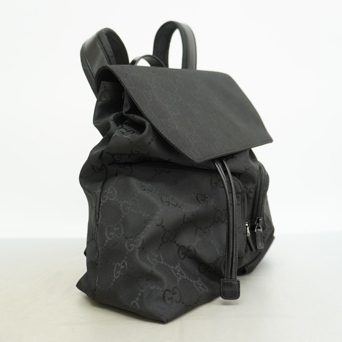 Gucci Backpack GG Supreme Nylon Black Silver — view 2
