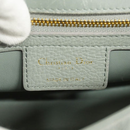 Dior Shoulder Bag Cannage Caro Leather Gray Gold — view 5